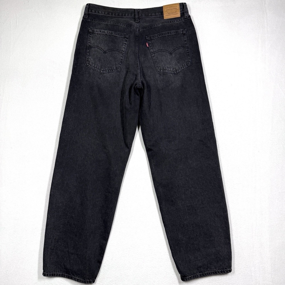 Levis Jeans Womens 31 Baggy Dad Wide Leg BIG E Premium Denim Relaxed Fit Black - Picture 6 of 15